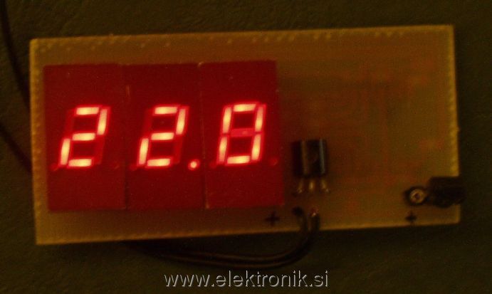 Termometer s PIC16C54 deloavnje